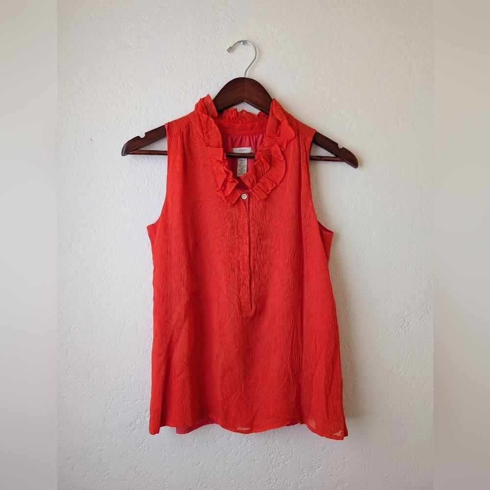 { J Crew } Silk Crepe Sleeveless Blouse